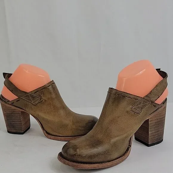 Freebird By Steven Gold Brown Leather Women's Ankle Boots - Picture 4 of 12